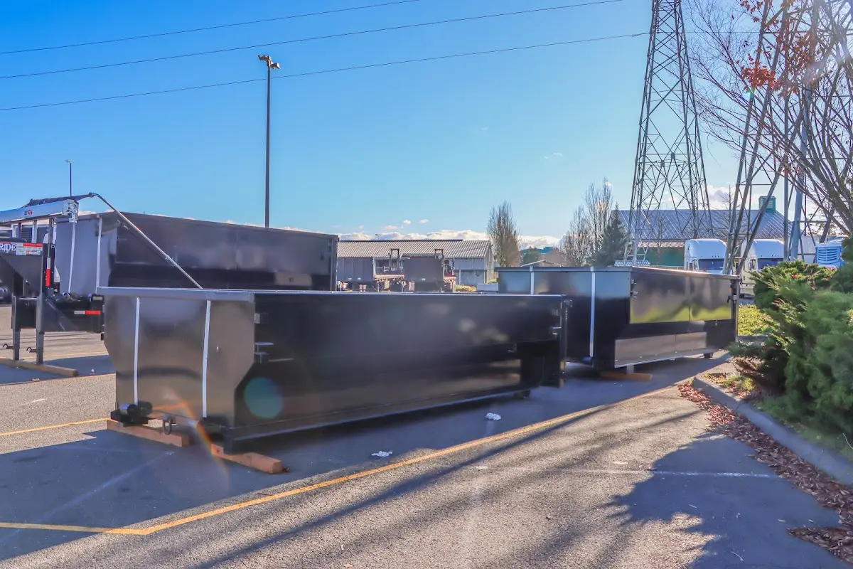 Roll-off dumpster ready for waste disposal at job site for 4 Yard Dumpster Rental in Ogden